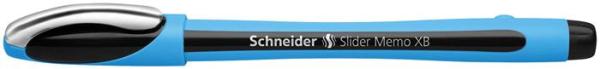 Guľôčkové pero, 0,7 mm, s vrchnákom, SCHNEIDER "Slider Memo", čierne