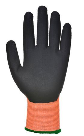 . Ochranné rukavice, HPPE, odolné proti prerezaniu, S, "Cut 5", oranžová