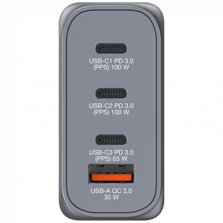 VERBATIM Sieťová nabíjačka, 2xUSB-C PD (100W), USB-C PD (65W), USB-A QC 3.0, EU/UK/US, GaN, VERBATI