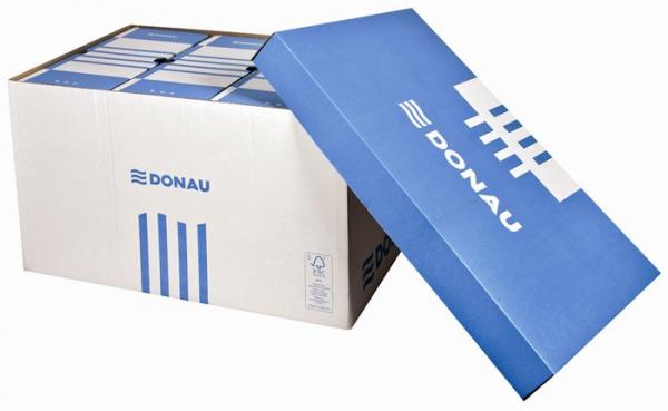 Archivačný kontajner, 545x363x317 mm, kartón, DONAU, modrá/biela