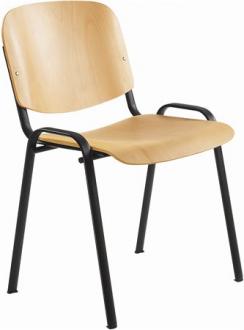 . Konferenčná stolička, drevené sedadlo, čierne nohy, "1120 LN"
