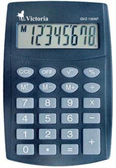 Kalkulačka, vrecková, 8 miestny displej, VICTORIA "GVZ-136AP"