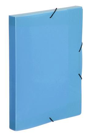 Doska s gumičkou, 30 mm, PP, A4, VIQUEL "Coolbox", priehľadná modrá