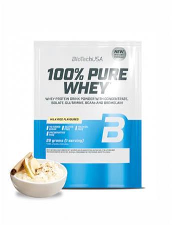 Srvátkový proteínový prášok, 28g, BIOTECH USA "100% Pure Whey", mliečna ryža 1