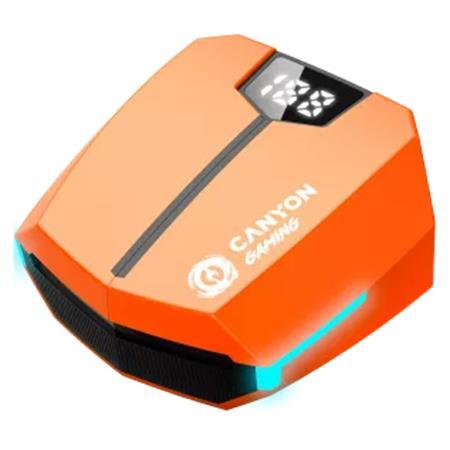 Slúchadlá, bezdrôtové, Bluetooth 5.3, gaming, CANYON "DoubleBee GTWS-2", oranžové