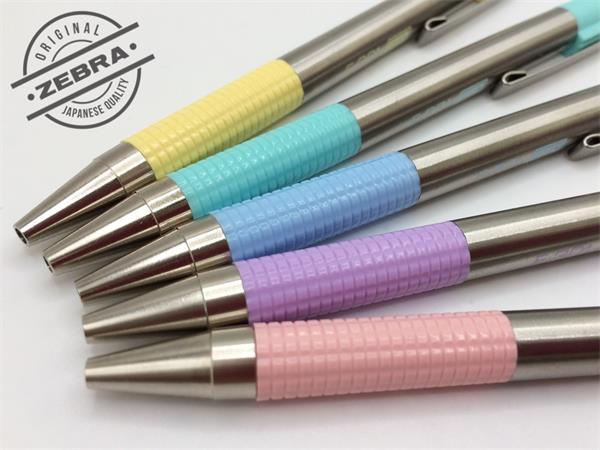 ZEBRA Guľôčkové pero, 0,24 mm, stláčací mechanizmus, nerezová oceľ, farba tela: pastelová ružová