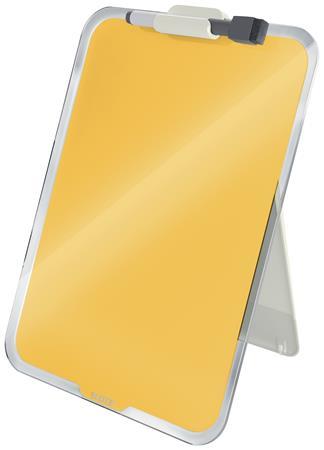 Magnetický sklenený flipchart, stolný, A4, LEITZ "Cosy", teplá žltá