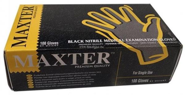 . Ochranné rukavice, jednorazové, nitrilové, veľkosť S, 100 ks, nepudrované, čierna