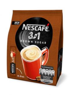 NESCAFE Instantná káva stick, 10x16,5 g, NESCAFÉ "3in1", s hnedým cukrom