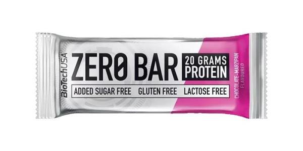 Proteínová tyčinka, bezlepková, 50g, BIOTECH USA "Zero Bar", čokoláda-marcipán 1