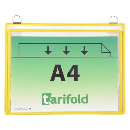 DJOIS Prezentačná tabuľa, závesná, A4, na ležato, s kovovým uškom, TARIFOLD, žltá 1