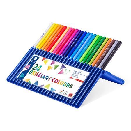 Farebné ceruzky, sada, trojhranné, STAEDTLER "Ergosoft® 157", 24 rôznych farieb