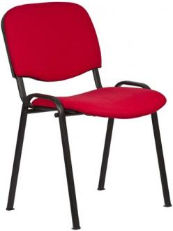 . Konferenčná stolička "Felicia", červený poťah, čierna kovová konštrukcia