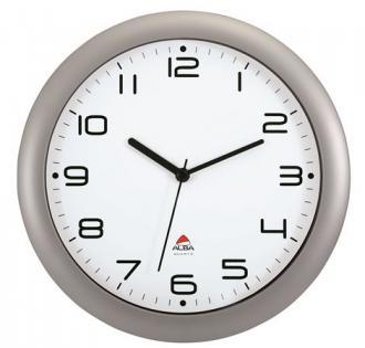 Nástenné hodiny, 30 cm, ALBA "Hornew", strieborné
