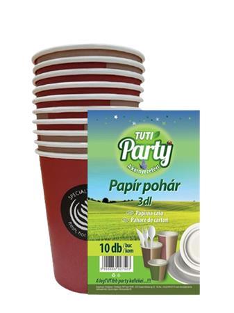 . Papierový pohár, 3 dl, 10 ks, "Tuti party"