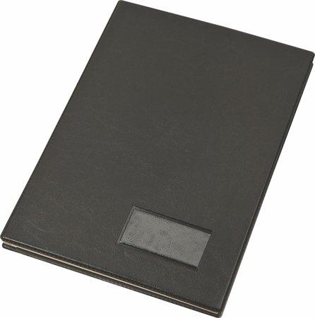 Podpisová kniha, A4, 20 vreciek, kartón, s efektom koženky, VICTORIA, čierna
