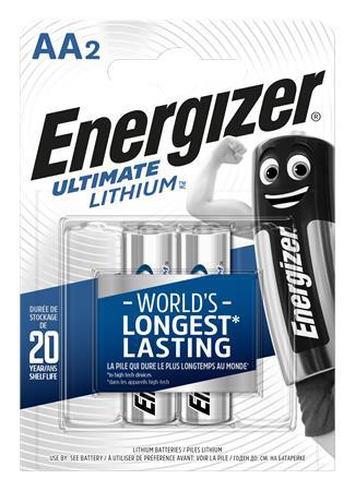Batéria, AA, tužková, 2 ks, Lítium, ENERGIZER "Ultimate Lithium"