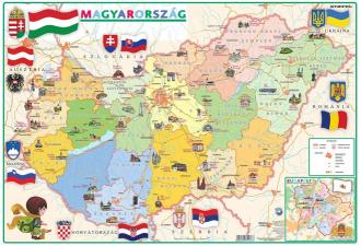 STIEFEL Podložka na stôl, "Administratíva Maďarska/Geografická mapa - Magyaro. közigaz./domborzata