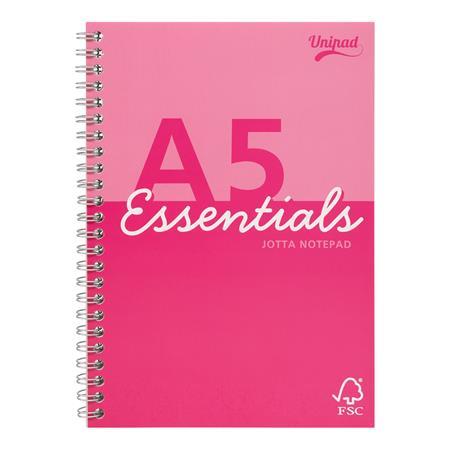 Špirálový zošit, A5, linajkový, 80 listov, PUKKA PAD "Unipad Essentials Jotta", mix