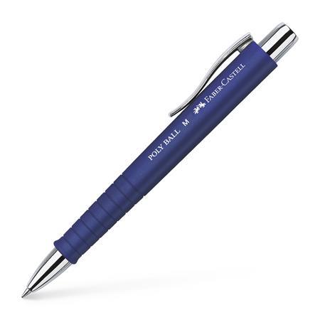 Guličkové pero, 0,5 mm, tlačidlový systém ovládania, FABER-CASTELL "Poly Ball", modré