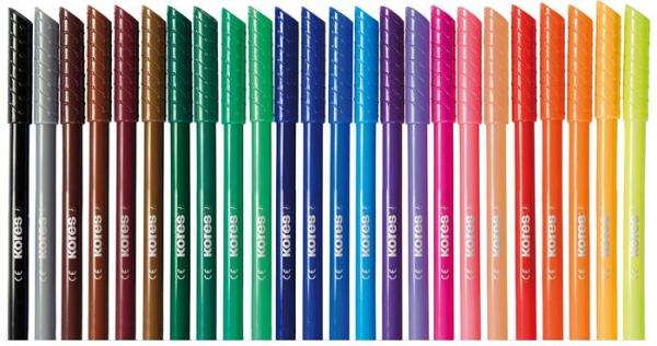 Fixky, sada, vyprateľné, KORES "Korellos", 24 rôznych farieb