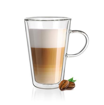 . Hrnček na latte alebo čaj, dvojstenné sklo, 310ml, "Thermo"