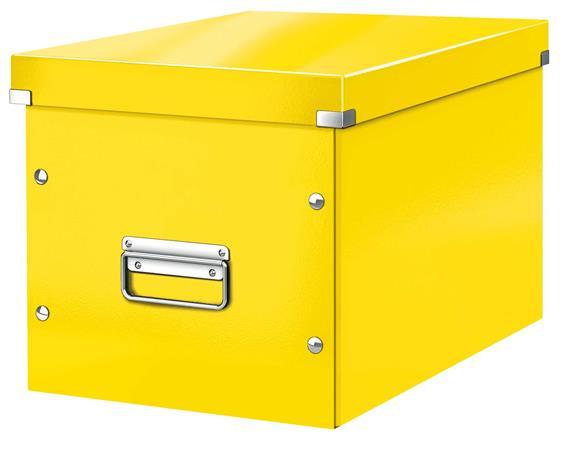 Odkladací box, lesklý povrch, L veľkosť, LEITZ "Click&Store", žltá