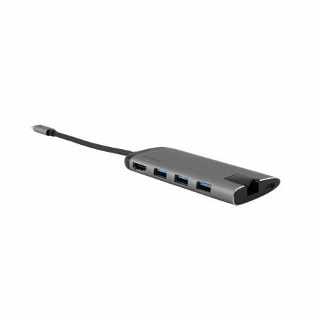 VERBATIM USB ethernetový sieťový adaptér s USB hubom, čítačka na SD karty, 4 porty, USB 3.0, USB-C,