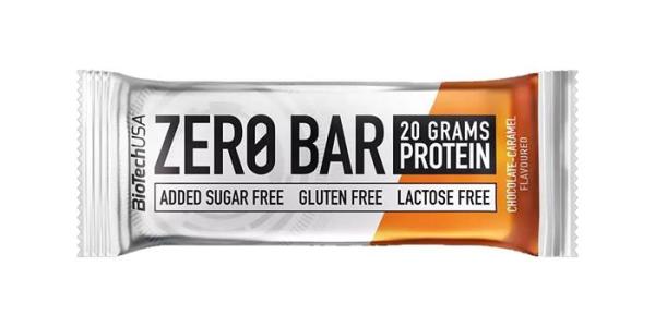 Proteínová tyčinka, bezlepková, 50g, BIOTECH USA "Zero Bar", čokoláda-karamel 1