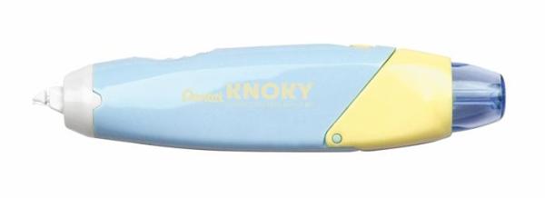 Korekčný roller, 5 mm x 6 m, naplniteľný, PENTEL "Knoky", modrý-žltý