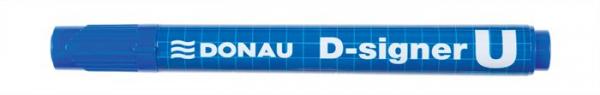Permanentný popisovač, 2-4 mm, kužeľový hrot, DONAU "D-signer U", modrý