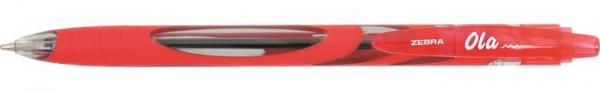 Guľôčkové pero, 0,27 mm, stláčací mechanizmus, ZEBRA "OLA", červená