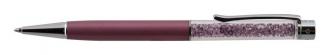 Guličkové pero, s kryštálom SWAROVSKI, so svetlofialovými kryštálmi, 14 cm, ART CRYSTELLA,