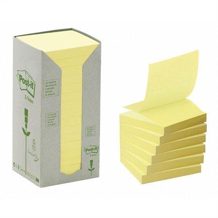 Samolepiaci bloček, "Z", 76x76 mm, 100 listov, ekologický, 3M POSTIT, žltý