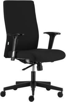 . Kancelárska stolička, textilné čalúnenie, čierny podstavec, "BOSTON Standard", čierna