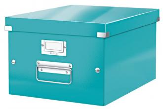 Odkladací box, A4, lesklý povrch, LEITZ "Click&Store", ľadovo modrý