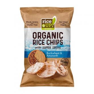 Ryžové chipsy, 25 g, RICE UP Bio, s pohánkou a amarantom
