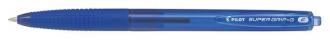Guličkové pero, 0,22 mm, tlačidlový systém ovládania, PILOT "Super Grip G", modré