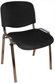 . Konferenčná stolička, textilové čalúnenie, chrómová konštrukcia, "Taurus", čierna
