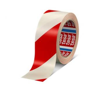 Označovacia páska, 50 mm x 33 m, TESA "Professional", červená/biela