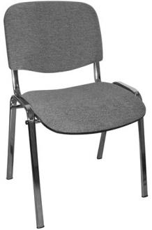 . Konferenčná stolička, sivé čalúnenie, chrómová konštrukcia, "Taurus"