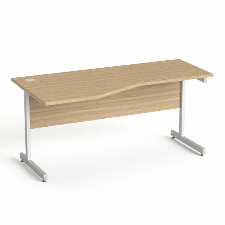 Písací stôl, s oblúkom, ľavý, so sivými kovovými nohami, 160x80 cm, MAYAH "Freedom SV-30",
