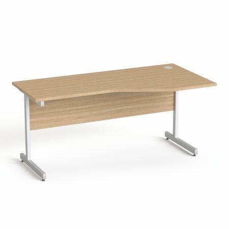 Písací stôl, s oblúkom, pravý,  so sivými kovovými nohami, 160x80 cm, MAYAH "Freedom SV-29