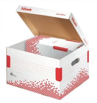 Archívny kontajner, M veľkosť, recyklovaný kartón, ESSELTE "Speedbox", biely