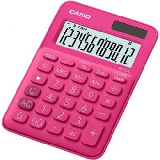 Kalkulačka, stolová, 12 miestny displej, CASIO, "MS 20 UC", červená