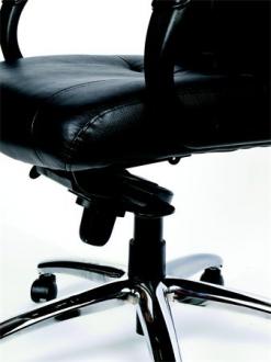 MAYAH Kancelárska stolička, hojdací mechanizmus, čierna koža, chrómový podstavec, MaYAH "Enterpr