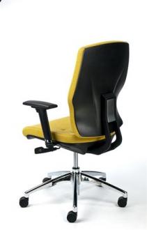 Kancelárska stolička, nastaviteľné opierky rúk, žltý poťah, hliníkový podstavec, MAYAH "Su
