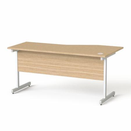 Písací stôl, s oblúkom, ľavý, so sivými kovovými nohami, 160x80 cm, MAYAH "Freedom SV-30",