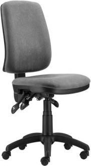 . Kancelárska stolička, textilné čalúnenie, čierny podstavec, "1640 ASYN", sivá