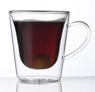 . Kávová-čajová šálka, dvojstenné sklo, "Thermo"